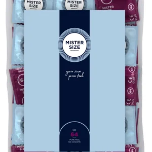 Mister Size 64mm Ultra-Thin Vegan Latex Condoms 100-Pack Large Fit