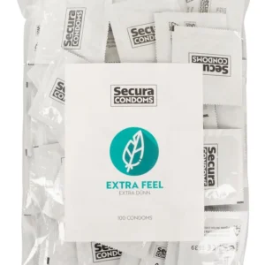 Secura Extra Feel 100pcs Ultra-Thin Transparent Vegan Condoms 52mm