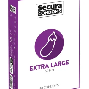 Secura Extra Large Condoms 48pcs - Enhanced Comfort & Size, 60mm Width