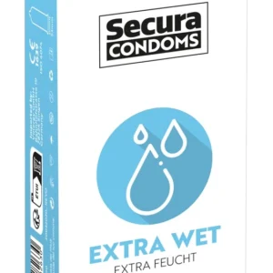 Secura Extra Wet 12pcs Silicone Coated Vegan Transparent Condoms