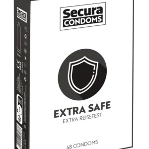 Secura Extra Safe Condoms 48 pcs - Reinforced, Silicone-Coated, Vegan