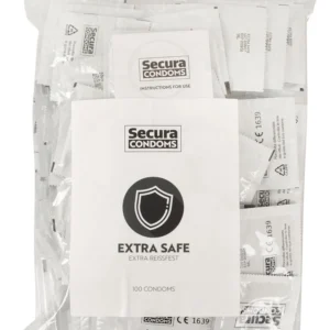 Secura Extra Safe 100pcs - Reinforced Transparent Latex System, 52mm