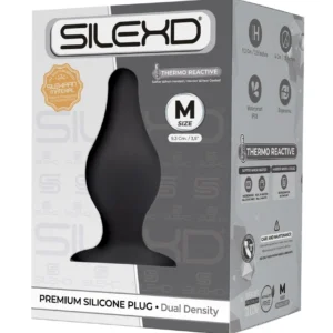 SilexD Model 2 Silicone Plug M - Thermo-Adaptive, Black, 9.3 cm