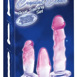 Crystal Clear Set of 3 Transparent Anal Training Devices PVC Suction Base