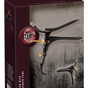 Fetish Collection Speculum Air & Liquid Tube Black-Gold 15cm Steel