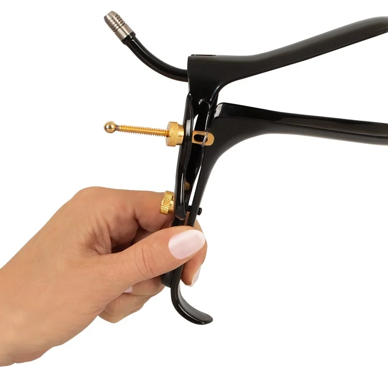 Fetish Collection Speculum Air & Liquid Tube Black-Gold 15cm Steel