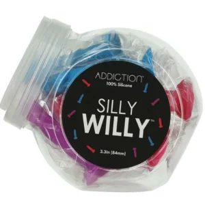 Addiction Silly Willy Mini Display Set - 12 Silicone Color Models, 8.4 cm