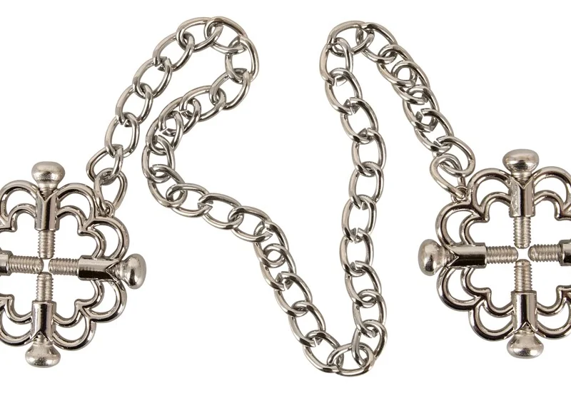 Bad Kitty Stainless Steel Nipple Jewellery with Adjustable Chain 30.5cm