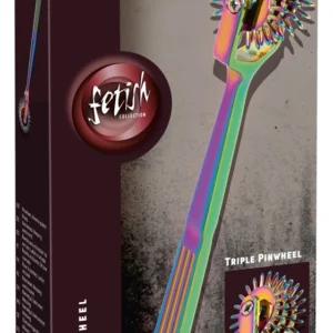 Fetish Collection Rainbow Triple Pinwheel Metal Sensory Tool 18.5cm
