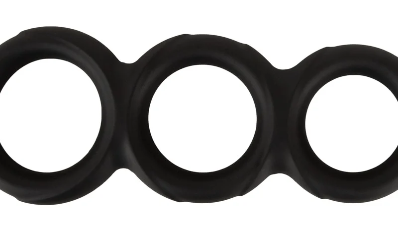 Erecto Triple Ring skysto silikono anatominė atramos sistema juoda
