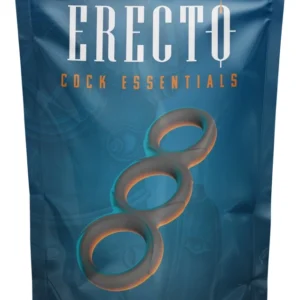 Erecto Triple Ring Liquid Silicone Anatomical Support System Black