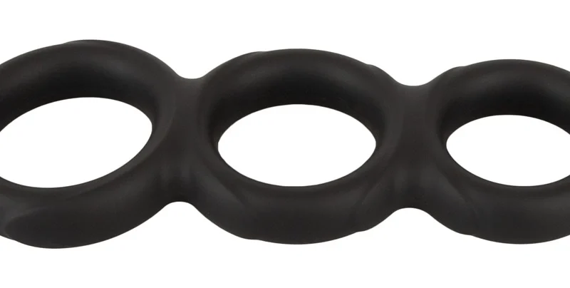 Erecto Triple Ring skysto silikono anatominė atramos sistema juoda
