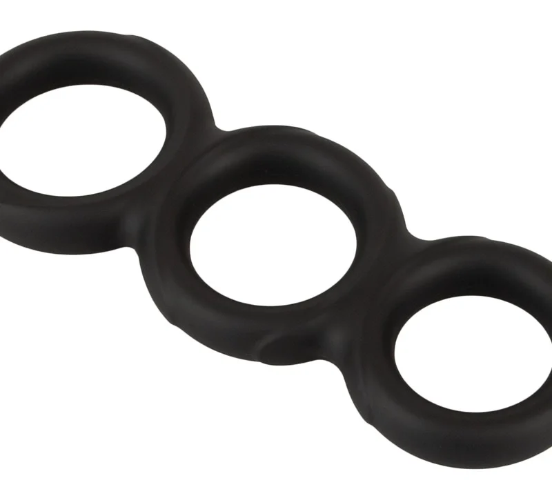 Erecto Triple Ring skysto silikono anatominė atramos sistema juoda