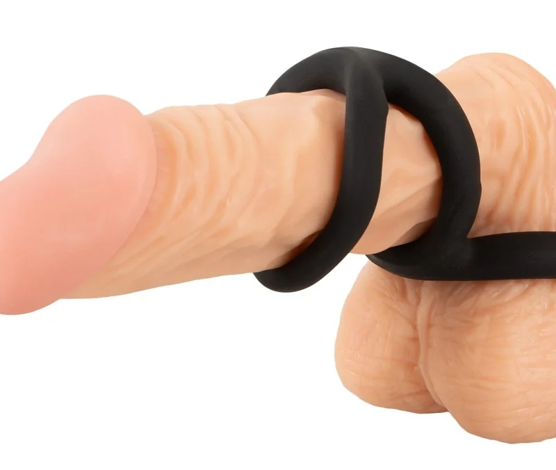 Erecto Triple Ring skysto silikono anatominė atramos sistema juoda