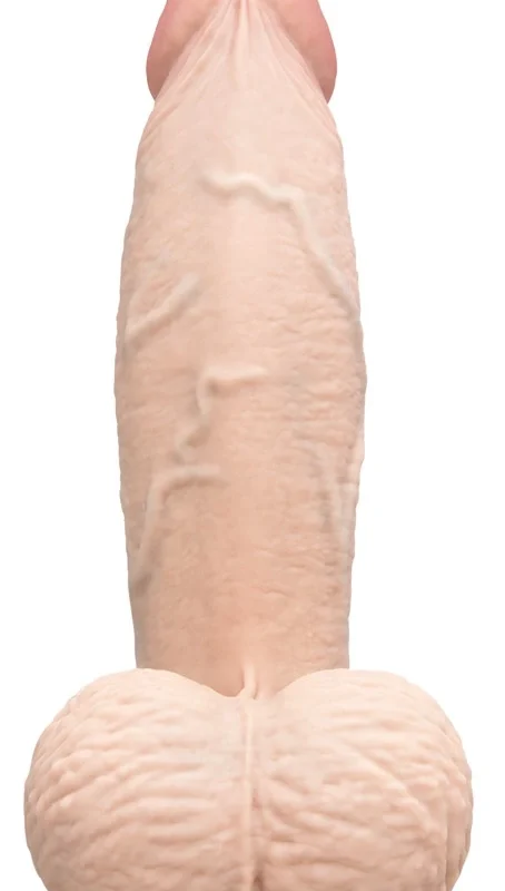 b-Vibe Slipskin 6" Girthy Silicone Model with Suction Cup, Cream