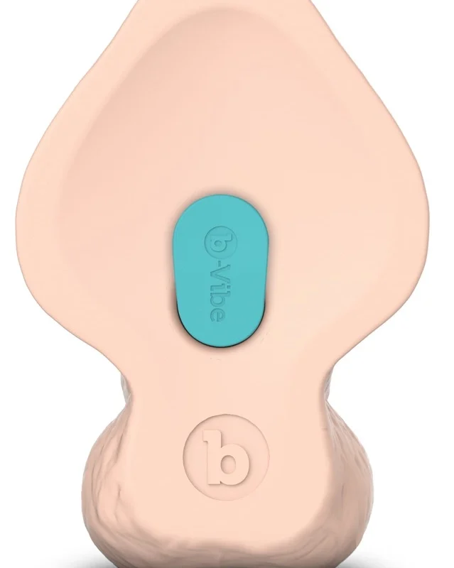 b-Vibe Slipskin 9" Curved Silicone Intimate Model, Cream, 22.3 cm