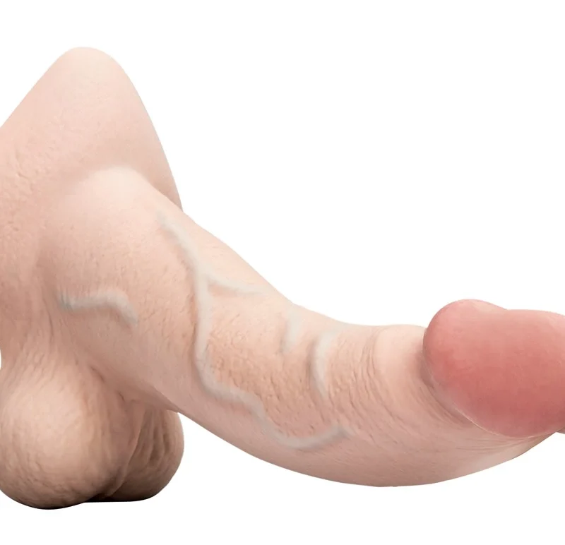 b-Vibe Slipskin 9" Curved Silicone Intimate Model, Cream, 22.3 cm