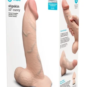 b-Vibe Slipskin 10" Curved Model Silicone Flexible with Suction Cup