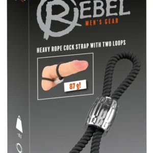 Rebel Heavy Rope Double Silicone Adjustable Strap with Metal Weight Black