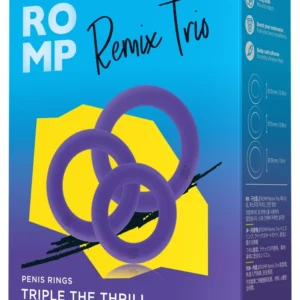 ROMP Remix Trio Silicone Rings Set - 3 Stretchable Sizes, Black