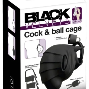 Black Velvets Silicone Intimate Cage Adjustable with Locking System 10cm