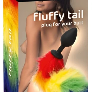 You2Toys Rainbow Fluffy Tail Silicone Plug - 42 cm Multicolor
