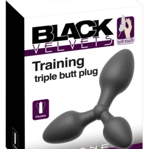 Black Velvets Training System Triple Silicone Plug Set S-M-L Black
