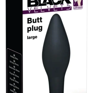 Black Velvets Silicone Large Anal Plug 12 cm Smooth Surface Black