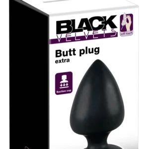 Black Velvets Extra Large Silicone Intimate Plug with Suction Base 14cm