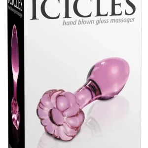 Icicles No. 48 Glass Plug with Decorative Flower Stopper, 8.9 cm