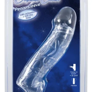 Crystal Clear Extension Sleeve with Ball Support - 23 cm, Transparent TPE
