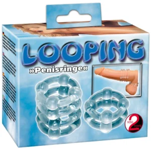 You2Toys Looping Silicone Ring Set 2pcs Flexible Transparent TPE 2.5cm