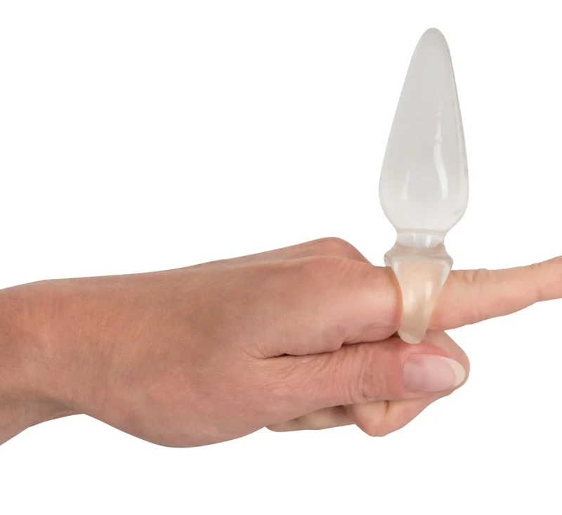 You2Toys Finger Plug Transparent TPR Anal Model with Safety Loop 9.5cm