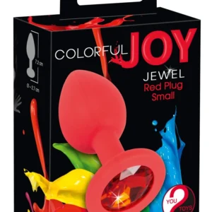 Colorful Joy Red Jewel Plug - Silicone, Decorative, 7.2 cm, Acrylic Gem