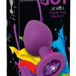 Colorful Joy Jewel Purple Anal Model with Decorative Gem 8cm