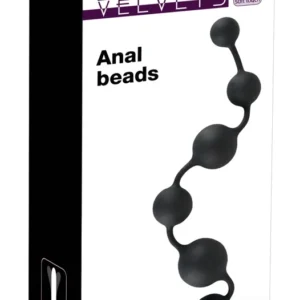 Black Velvets Silicone Intimate Bead Chain 40cm Black Flexible Design