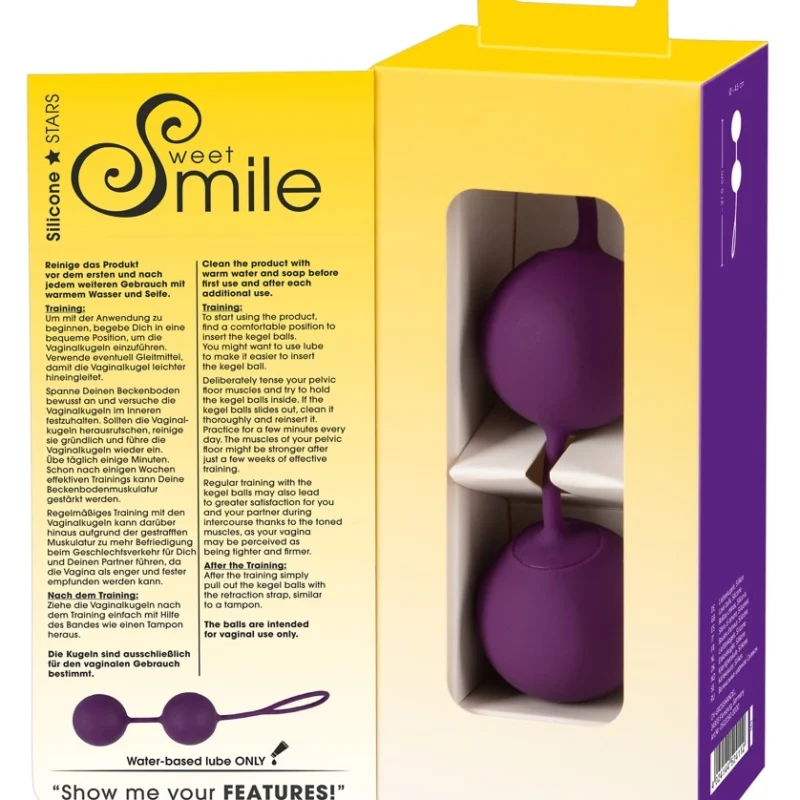 Sweet Smile XXL Weighted Silicone Duo Balls, 21.5 cm, Purple