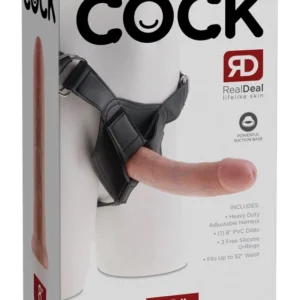 King Cock 8" Strap-On System with Removable Anatomical Model, Black