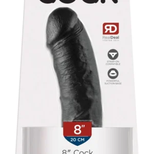 Pipedream King Cock Model 8" Black - Anatomically Shaped, Suction Cup