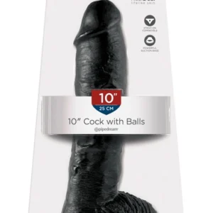 Pipedream King Cock 10" Intimate Model with Suction Cup Black PVC