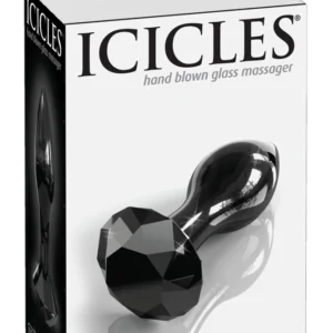 Pipedream Icicles No. 78 Glass Plug with Diamond-Shaped Base, Black 9 cm