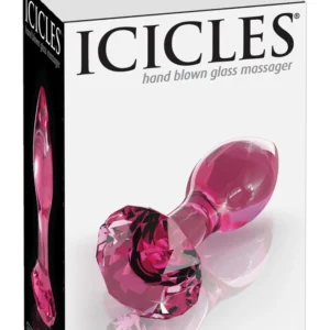 Pipedream Icicles No. 79 Pink Glass Anal Plug with Diamond Stopper 9cm