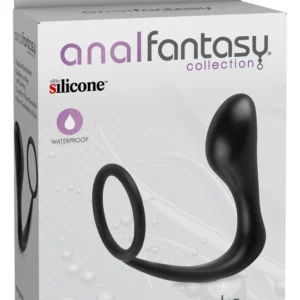 Pipedream Ass-Gasm Black Intimate Ring with Plug, Silicone, 10 cm