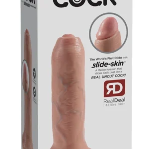 King Cock Model 6in Uncut Flesh - Anatomical Intimate Device with Suction Cup