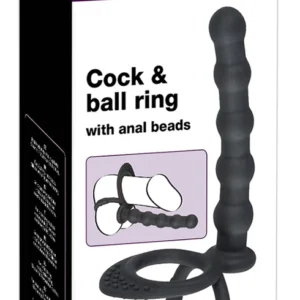 Black Velvets Intimate Silicone Ring Set with Beaded Extension 19cm
