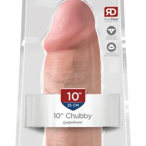 King Cock Model 10in Chubby, Skin Tone, Suction Cup, 25.4 cm