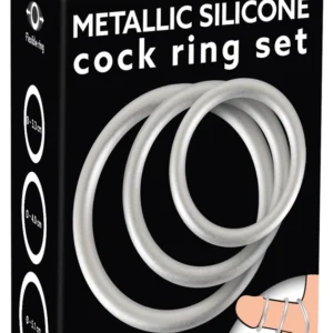 You2Toys Metallic Silicone Support Ring Set, 3 Sizes, Flexible, Black