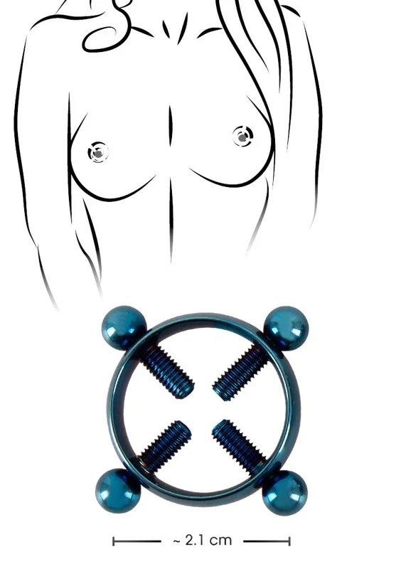 Bad Kitty Blue Moon Adjustable Nipple Jewellery Stainless Steel 2 pcs
