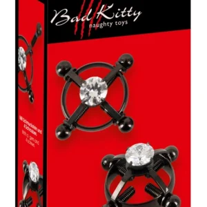Bad Kitty Shiny Star Adjustable Black Nipple Jewelry - 2 Pieces