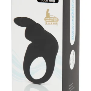Happy Rabbit Black Intimate Ring with Vibrating Flexible Ears
